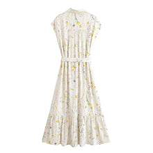 Load image into Gallery viewer, Floral Print Maxi Dress Turn down Collar Beach Dresses