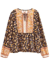 Load image into Gallery viewer, Boho Blouse Shirt,Bohemian Blusas,Floral Print