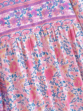 Load image into Gallery viewer, Pink Floral Print ,Beach Bohemian Maxi Dresses ,Boho Dress