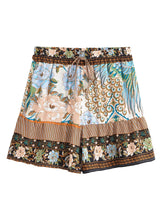 Load image into Gallery viewer, Peacock Floral ,Bohemian Short with Pockets ,Boho Shorts
