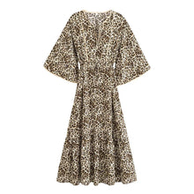 Load image into Gallery viewer, Leopard Print ,Bohemian Maxi Dress,Boho Dress