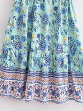 Load image into Gallery viewer, Wild Floral Print, Summer Bohemian Mini Dress,Vacation Boho Dress