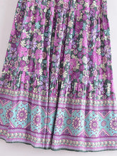 Load image into Gallery viewer, Green Floral Print ,Beach Bohemian Skirt,Boho Skirts