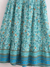 Load image into Gallery viewer, Green Floral Print ,Bohemian Maxi Dresses,Boho Dress