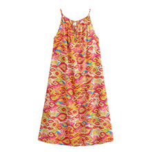 Load image into Gallery viewer, Floral Print, Backless Sexy Maxi Dress,Boho Dress with Pockets