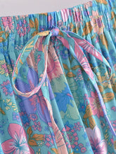 Load image into Gallery viewer, Blue Floral Print ,Beach Bohemian Skirt,Boho Skirts
