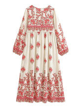 Load image into Gallery viewer, Floral Printed Lantern Sleeve Loose Beach Holiday Maxi Dress