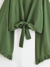 Load image into Gallery viewer, Star Moon Embroidery Short Bohemian Kimono Ruffles Flare Sleeves