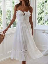 Load image into Gallery viewer, White Sexy Strapless, Bohemian Maxi Dress, Boho Dress