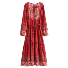 Load image into Gallery viewer, Lace-up Tassel,Bohemian Maxi Dresses, Boho Dress