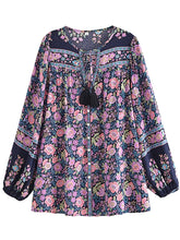 Load image into Gallery viewer, Gypsy Floral ,Boho Blouse ,Beach Bohemian Blusas