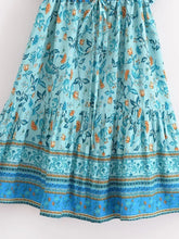 Load image into Gallery viewer, Floral Print ,Bohemian Mini Dress ,Boho Dress