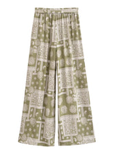 Load image into Gallery viewer, Geometric Floral Print ,Wide Leg Bohemian Pants , Boho Pant Pockets