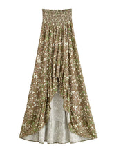 Load image into Gallery viewer, Floral High Low Maxi Skirt Ruffle A-Line Skirt Ethnic Print Skirt