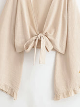 Load image into Gallery viewer, Star Moon Embroidery Short Bohemian Kimono Ruffles Flare Sleeves