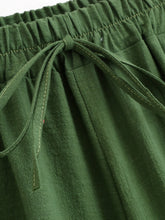 Load image into Gallery viewer, Wild Flower Embroidery ,Linen Cotton Baggy Pants, Bloomers Loose Yoga Trousers