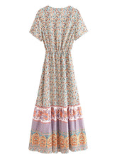 Load image into Gallery viewer, Floral Print Bat Sleeve Beach Bohemian Maxi Dresses Robe