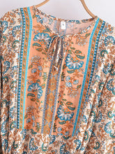 Load image into Gallery viewer, Elegant Lace-up Tassel Wild Floral Print Beach Bohemian Maxi Dress