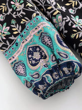 Load image into Gallery viewer, Black Wild Floral ,Beach Bohemian Maxi Dress,Holiday Boho Dress
