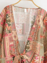 Load image into Gallery viewer, Wild Floral Beach Kimono Ruffles Tie-Front Boho Cover-ups
