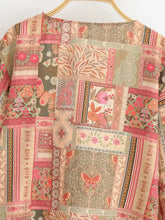 Load image into Gallery viewer, Wild Floral Beach Kimono Ruffles Tie-Front Boho Cover-ups