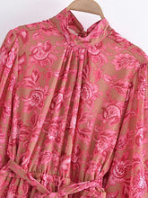 Load image into Gallery viewer, Red Floral Print ,Beach Bohemian Rompers