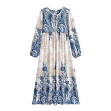 Load image into Gallery viewer, Floral Printed Long Bohemian Dress Beach Holiday Maxi Dress