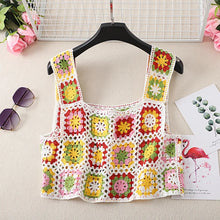 Load image into Gallery viewer, Hollow Out Tank Tops Bohemian Vest Boho Rainbow Tassel Knitted Camis