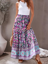 Load image into Gallery viewer, Green Floral Print ,Beach Bohemian Skirt,Boho Skirts
