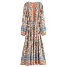 Load image into Gallery viewer, Lace-up Tassel,Bohemian Maxi Dresses, Boho Dress