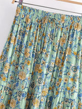 Load image into Gallery viewer, Beach Bohemian Floral Print , High Elastic Waist ,Boho Maxi Skirts