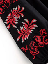 Load image into Gallery viewer, Retro Floral Emberoidered, Linen Cotton Vacation, Boho Maxi Dress