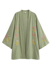 Load image into Gallery viewer, Flowers and Bees Embroidery, Beach Bohemian Kimono,Boho Bikini Cover-ups