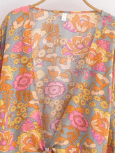 Load image into Gallery viewer, Wild Floral Print ,Short Kimono ,Bikini Cover-ups
