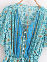 Load image into Gallery viewer, Floral Print ,Bohemian Mini Dress ,Boho Dress