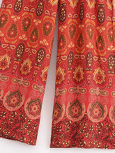 Load image into Gallery viewer, Red Floral Print ,Bohemian Pant , Rayon Boho Pants