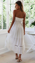 Load image into Gallery viewer, White Sexy Strapless, Bohemian Maxi Dress, Boho Dress