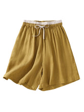 Load image into Gallery viewer, Contrast Color, Linen Cotton Shorts ,Bohemian Sunmmer Short
