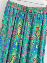 Load image into Gallery viewer, Green Floral Print ,Baggy Pants , Yoga Bloomers
