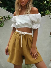 Load image into Gallery viewer, Contrast Color, Linen Cotton Shorts ,Bohemian Sunmmer Short