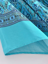 Load image into Gallery viewer, Green Floral Print ,Batwing Sleeve ,Boho Dress