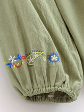 Load image into Gallery viewer, Floral Embroidery, Linen Cotton Blouse, Boho Shirts