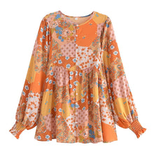 Load image into Gallery viewer, Multi Floral Print ,Boho Shirts,Bohemian Blouse