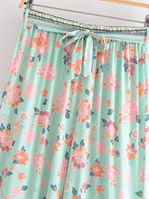 Load image into Gallery viewer, Green Floral Print ,Bohemian Pant , Rayon Boho Pants