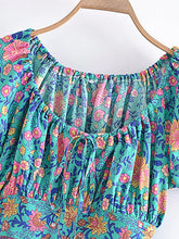 Load image into Gallery viewer, Floral Print ,Beach Sleeveless Crop Tops, Bohemian Ruffles Camis