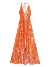 Load image into Gallery viewer, Floral Print ,Backless Sexy Beach Bohemian Dress,, High-Low Boho Dress