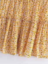 Load image into Gallery viewer, Bohemian Mini Skirts,Boho Skirt,Yellow Flower Print