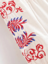 Load image into Gallery viewer, Retro Floral Emberoidered, Linen Cotton Vacation, Boho Maxi Dress