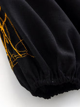 Load image into Gallery viewer, Retro Linen Cotton,Wheat Emberoidered, Lantern Sleeve Boho Maxi Dress