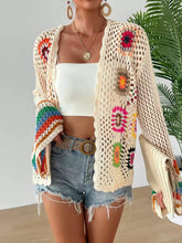 Load image into Gallery viewer, Retro Crochet Rainbow ,Long-sleeved Cardigan ,Handmade Crochet Knitted Cover-ups